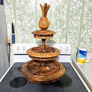 Monkey pod lazy Susan